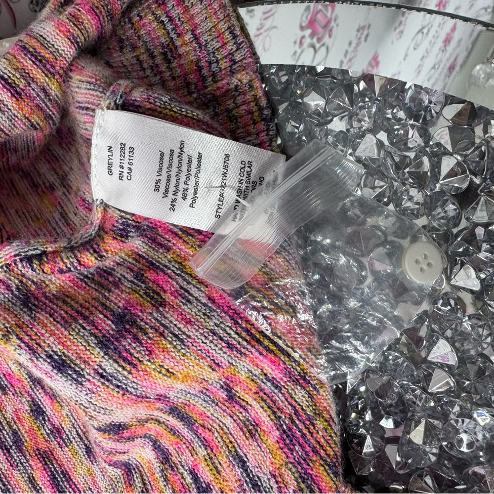 Greylin cardigan heathered rainbow 🌈 button up sweater pink soft stretchy BNWT - Picture 7 of 10